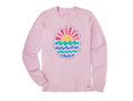 Life is Good Women's Long Sleeve Crusher Tee - Quirky Sun Ocean Sunny Side Up