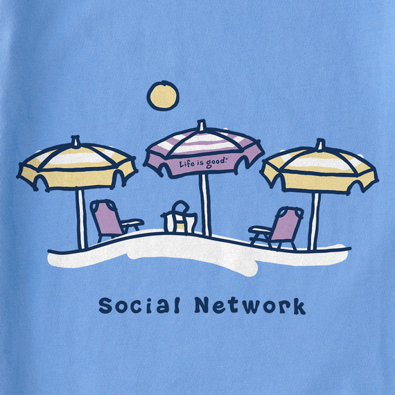 Life is Good Women's Crusher Lite Tee - Social Network Umbrellas