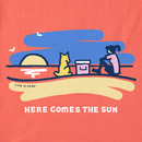 Life is Good Women's Crusher Lite Tee - Jackie and Rocket Here Comes The Sunrise