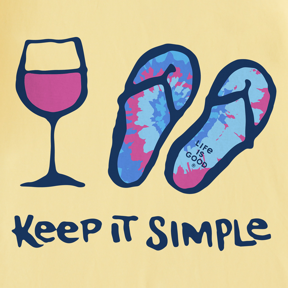 Life is Good Women's Crusher Lite Tee - Tie Dye Wine and Flip Flops