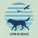 Life is Good Women's Crusher Lite Tee - 70's Retro Dog Beach Walk