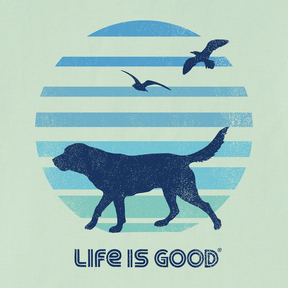 Life is Good Women's Crusher Lite Tee - 70's Retro Dog Beach Walk