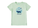 Life is Good Women's Crusher Lite Tee - 70's Retro Dog Beach Walk