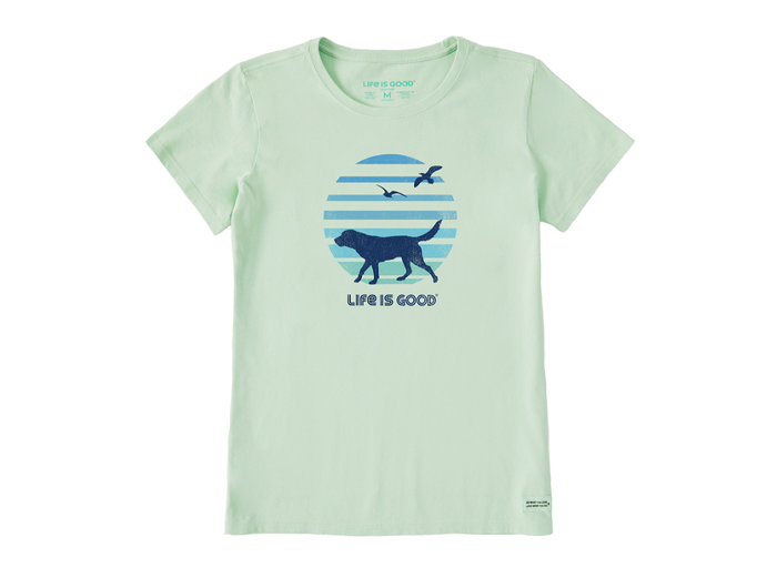 Life is Good Women's Crusher Lite Tee - 70's Retro Dog Beach Walk