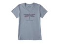 Life Is Good Women's Crusher Lite Vee - Wildflower Dragonfly Watercolor