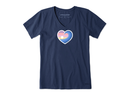 Life Is Good Women's Crusher Lite Vee - Sunrise Surf Heart