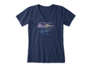 Life Is Good Women's Crusher Lite Vee - Just Add Water Kayak Sunset