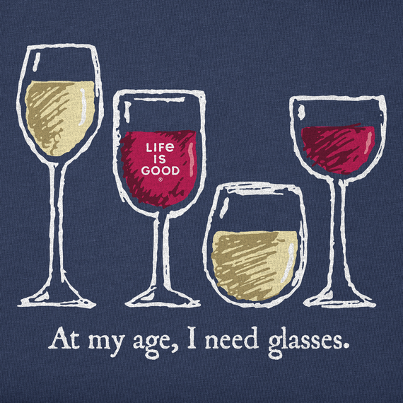 Life Is Good Women's Crusher Lite Vee - I Need Wine Glasses