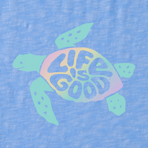 Life is Good Women's Textured Slub Tank - Groovy Turtle