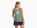 Life is Good Women's Textured Slub Tank - Life Isn't Perfect Woodblock Mountains