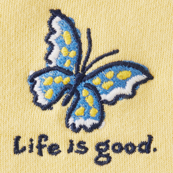 Life is Good Women's Simply True Fleece Zip Hoodie - Flutterby Butterfly