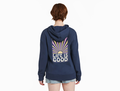 Life is Good Women's Simply True Fleece Zip Hoodie - Retro Sunburst