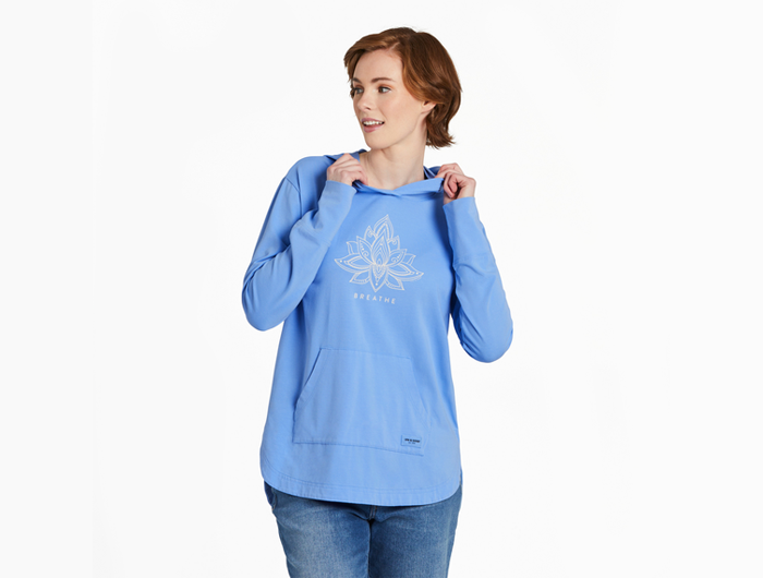 Life is Good Women's Crusher-Flex Hoodie Tunic - Lotus Breathe