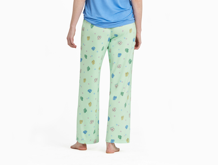 Life is Good Women's Lightweight Sleep Pant - Flip Flop Daisy Pattern