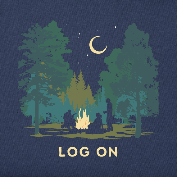 Life is Good Men's Crusher Tee - Log On Campfire