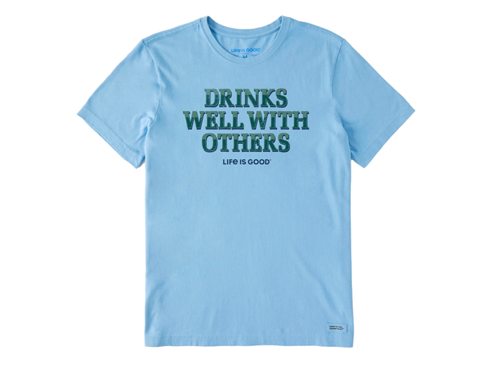 Life is Good Men's Crusher Tee - Drinks Well With Others Pub Script