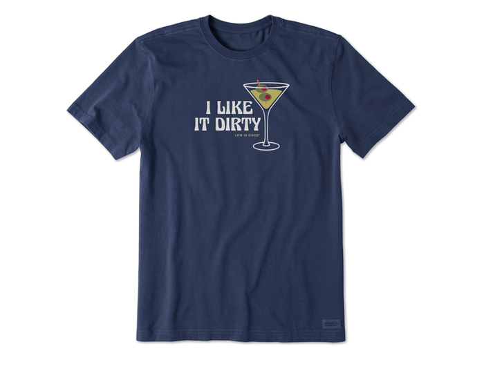 Life is Good Men's Crusher Tee - I Like It Dirty Martini