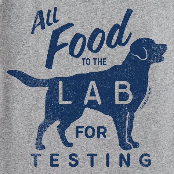 Life is Good Men's Crusher Tee - All Food to the Lab for Testing