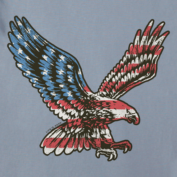 Life is Good Men's Crusher Tee - Eagle Flag