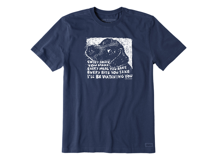 Life is Good Men's Crusher Tee - Black Snack Dog