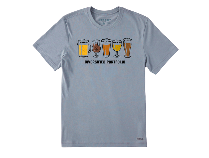 Life is Good Men's Crusher Tee - Diversified Portfolio Beer Glass