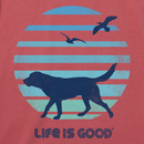 Life is Good Men's Crusher Tee - 70's Retro Dog Beach Walk