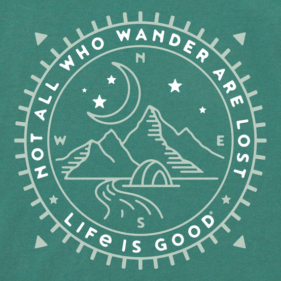 Life is Good Men's Crusher Lite Tee - Wander Compass Scene