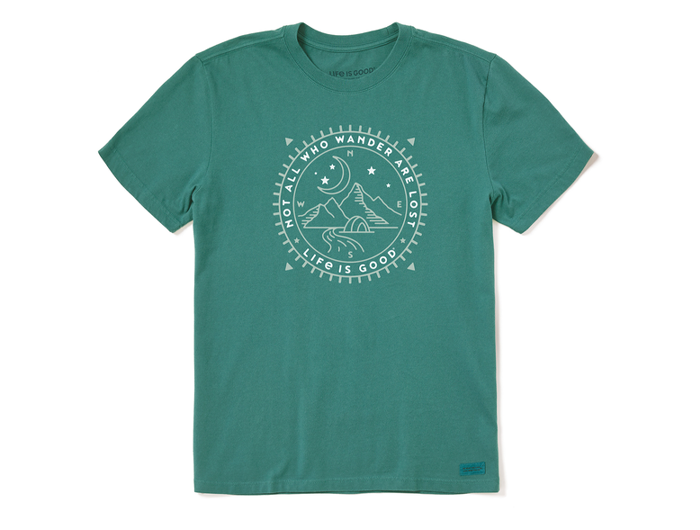 Life is Good Men's Crusher Lite Tee - Wander Compass Scene