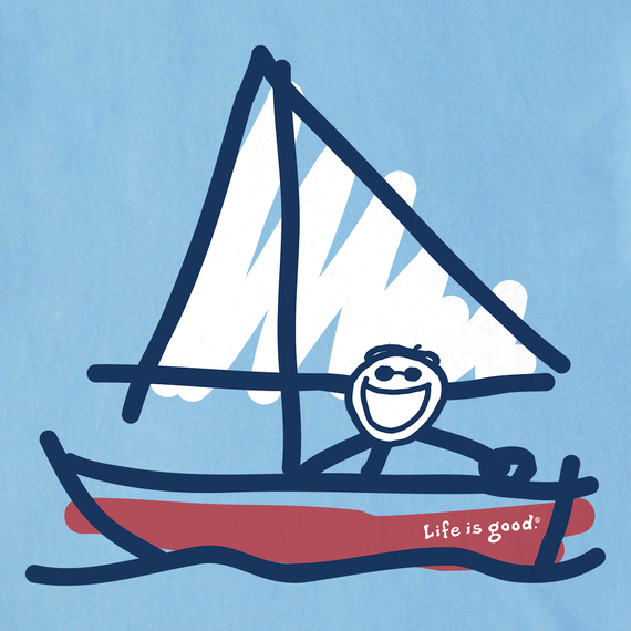 Life is Good Men's Crusher Lite Tee - Sailboat Jake