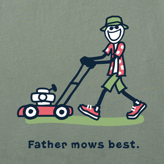 Life is Good Men's Crusher Lite Tee - Jake Father Mows Best Push Mower