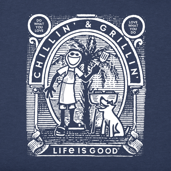 Life is Good Men's Crusher Lite Tee - Retro Chillin' & Grillin'