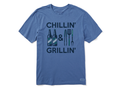 Life is Good Men's Crusher Lite Tee - Chillin' & Grillin' Beer & BBQ