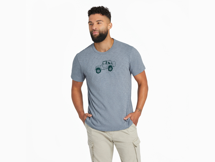 Life is Good Men's Textured Slub Tee - Favorite Passenger