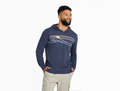 Life is Good Men's Textured Slub Hoodie - Linear Wave Stripe