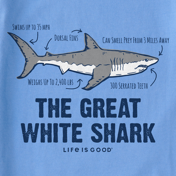 Life is Good Kids' Crusher Tee - The Great White Shark