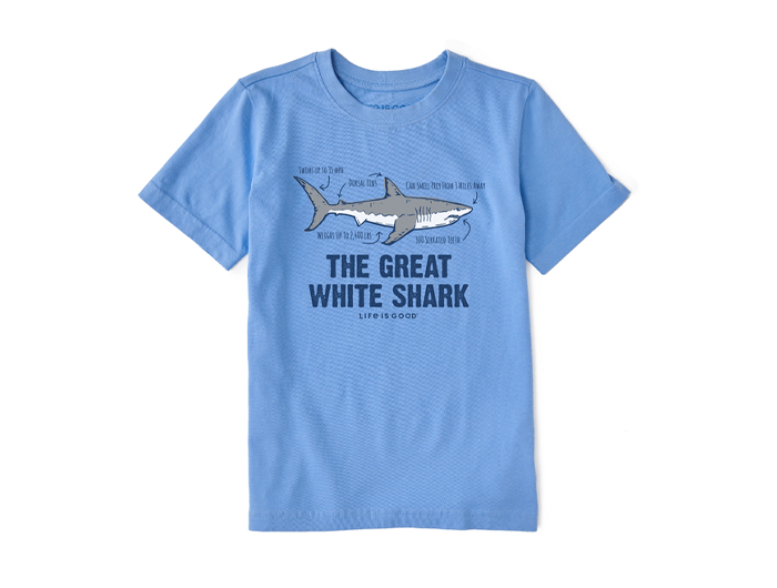 Life is Good Kids' Crusher Tee - The Great White Shark