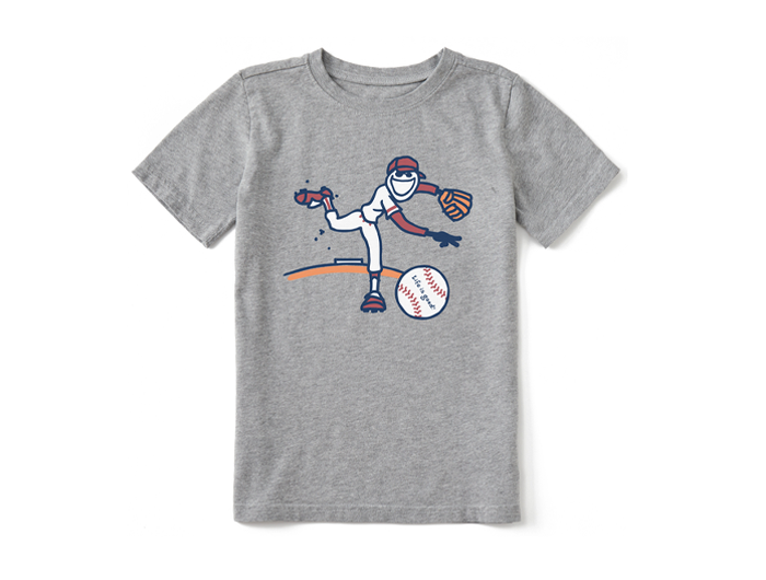 Life is Good Kids' Crusher Tee - Jake Baseball