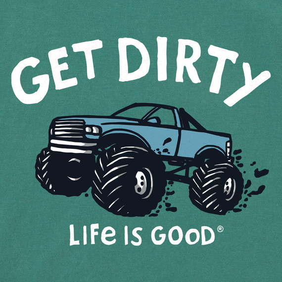 Life is Good Kids' Crusher Tee - Get Dirty Truck