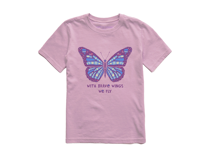 Life is Good Kids' Crusher Tee - With Brave Wings Butterfly