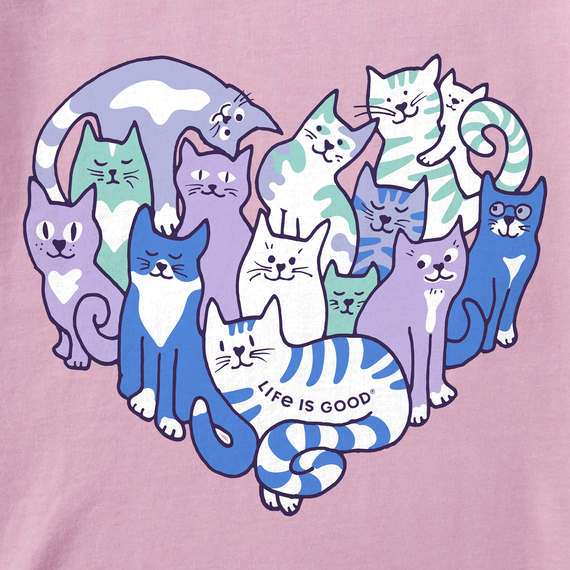 Life is Good Kids' Crusher Tee - Heart of Cats