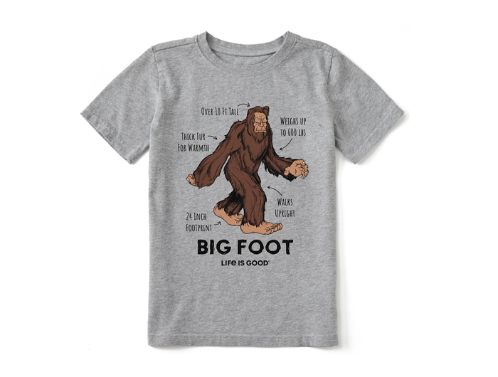 Life is Good Kids' Crusher Tee - Big Foot Facts