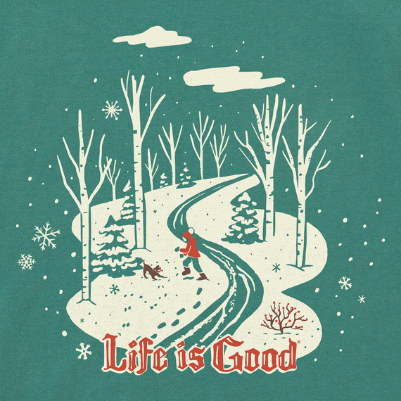 Life is Good Women's Long Sleeve Crusher Tee - Nostalgic Winter Day