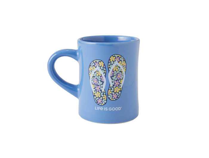 Life is Good Diner Mug - Flower Flips