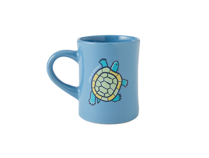 Life is Good Diner Mug - Peace Turtles