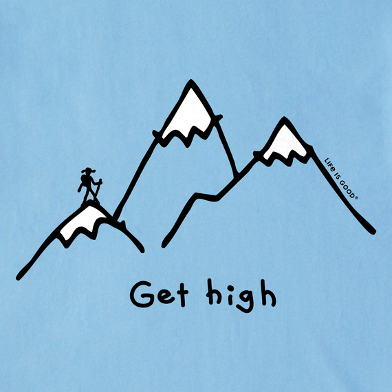 Life is Good Men's Crusher Tee - Get High Hiker