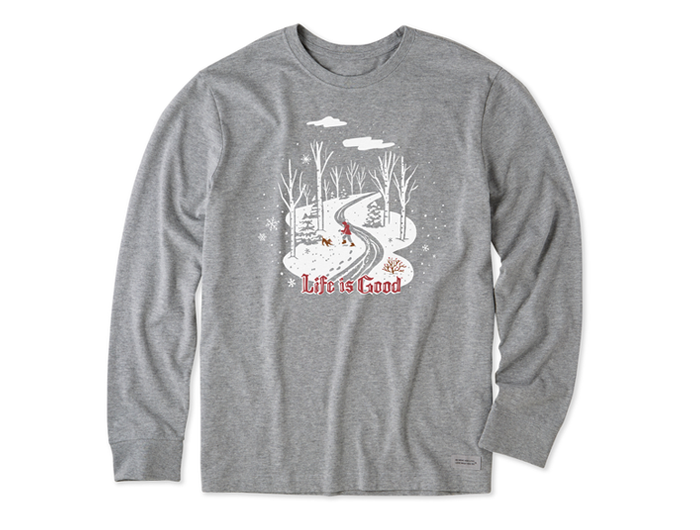 Life is Good Men's Long Sleeve Crusher Tee - Nostalgic Winter Day