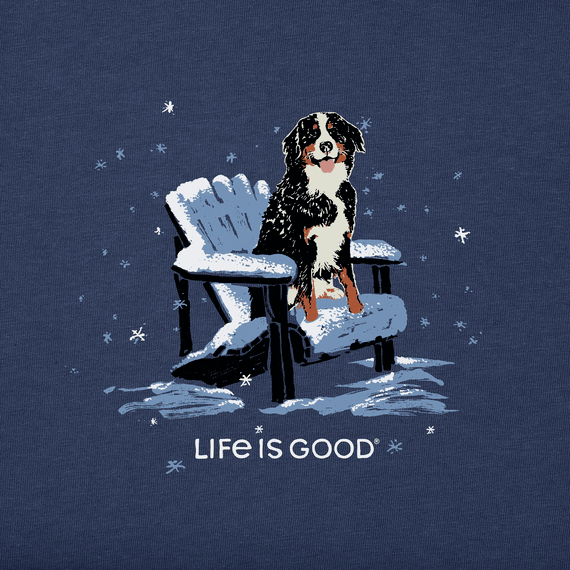 Life is Good Men's Long Sleeve Crusher Tee - Snowy Adirondack Bernese