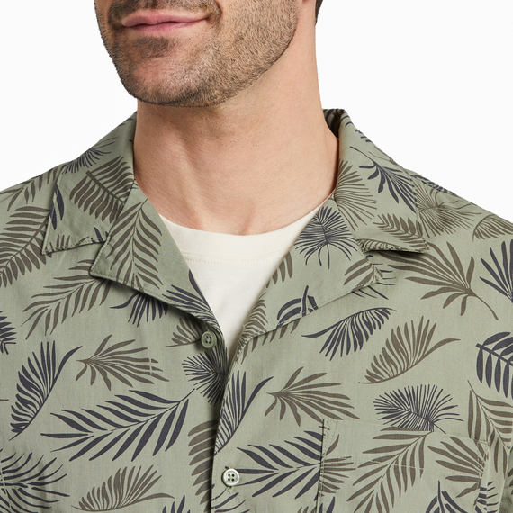 Life is Good Men's Camp Shirt - Falling Ferns Pattern