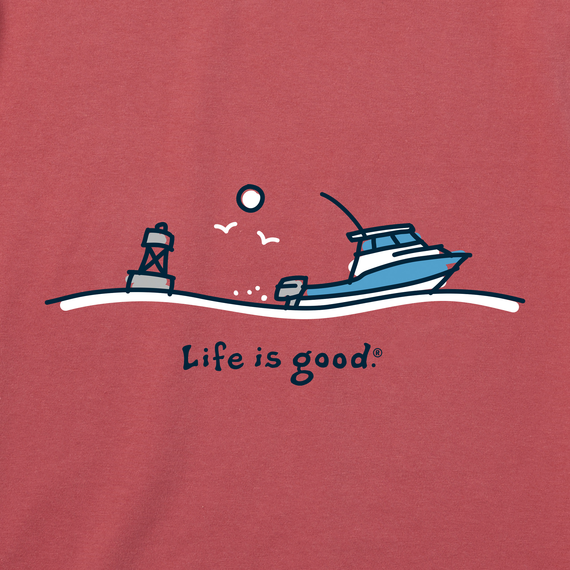 Life is Good Men's Crusher Lite Tee - Ocean Boat