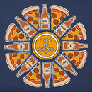 Life is Good Men's Crusher Tee - Pizza and Beer Happy Mandala
